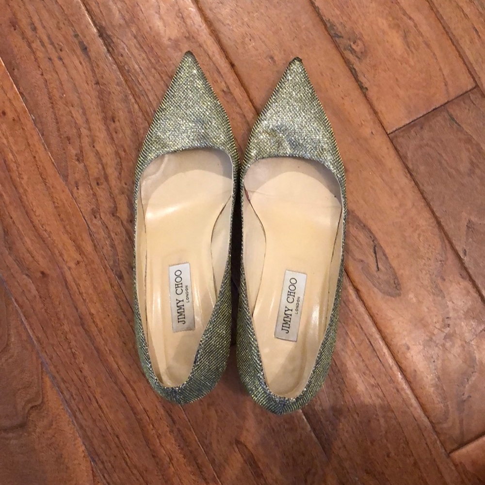 gold jimmy choo pumps size 41.5 only worn twice
